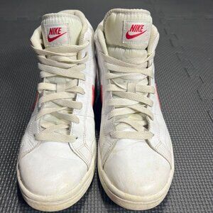 Nike Womens White & Pink High-Top Sneakers Size 7.5 Leather Retro Style